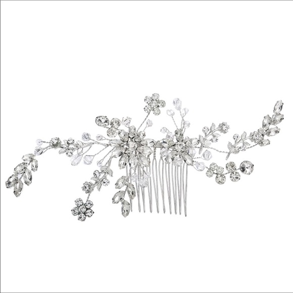 Flower vintage hair comb big Large vine bling brid